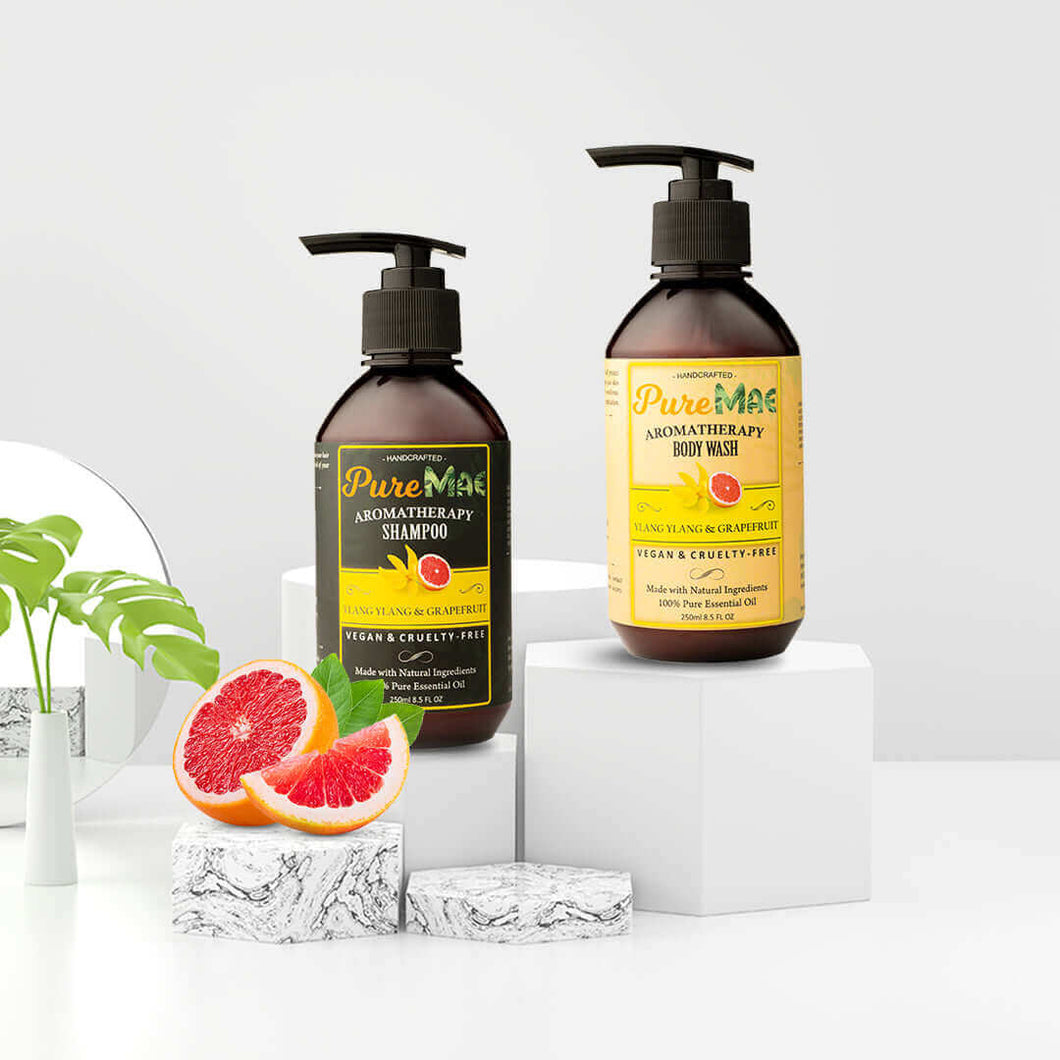 PureMAE Aromatherapy Ylang Ylang & Grapefruit Body Wash & Shampoo