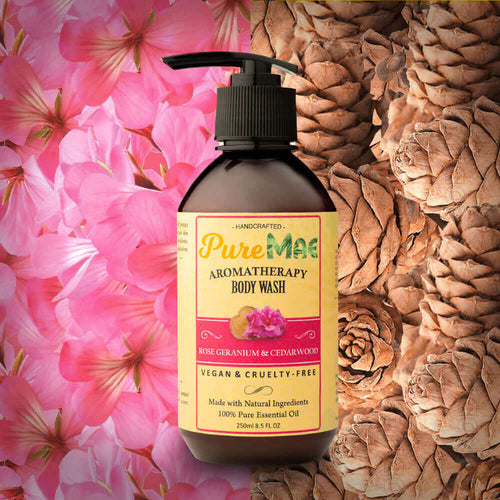 PureMAE Aromatherapy Rose Geranium & Cedarwood Body Wash